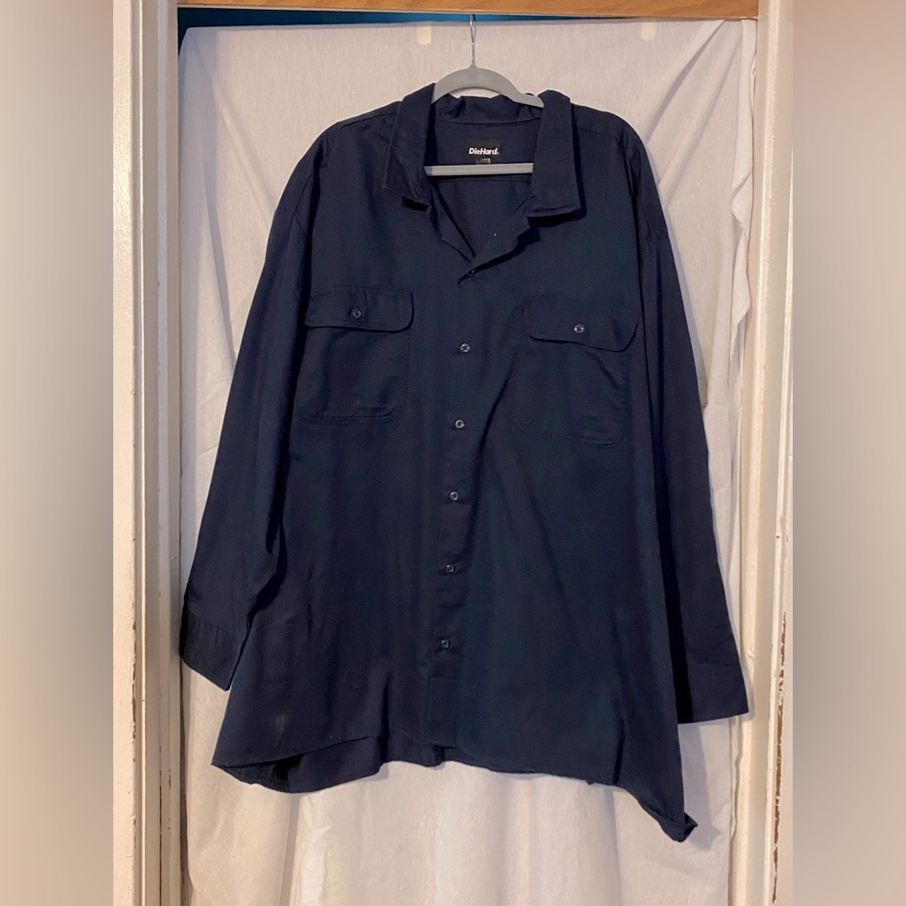 DieHard brand navy blue work button down